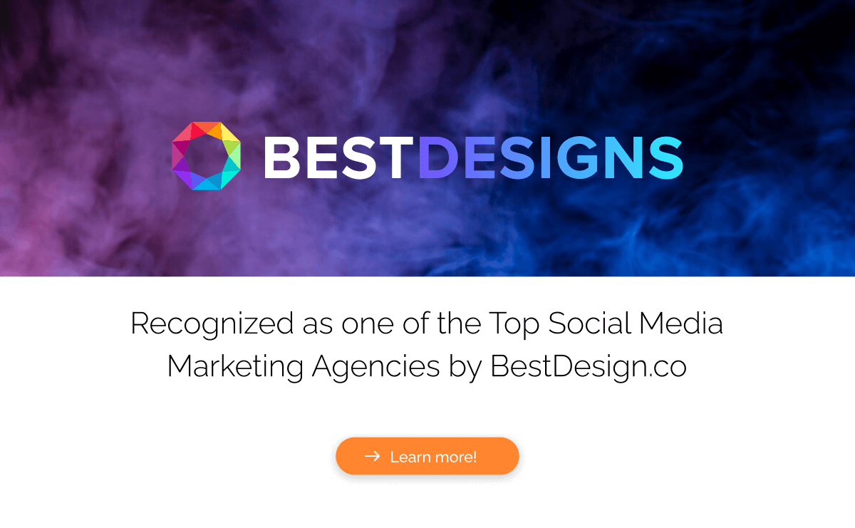 Recognized as one of the top social Media Marketing Agencies by BestDesigns.co